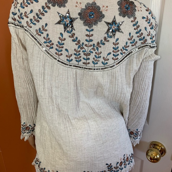 Zara boho cardigan cream & embroidered floral - Picture 6 of 8